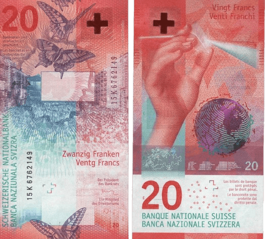 Prop Money Swiss Franc 20 Note